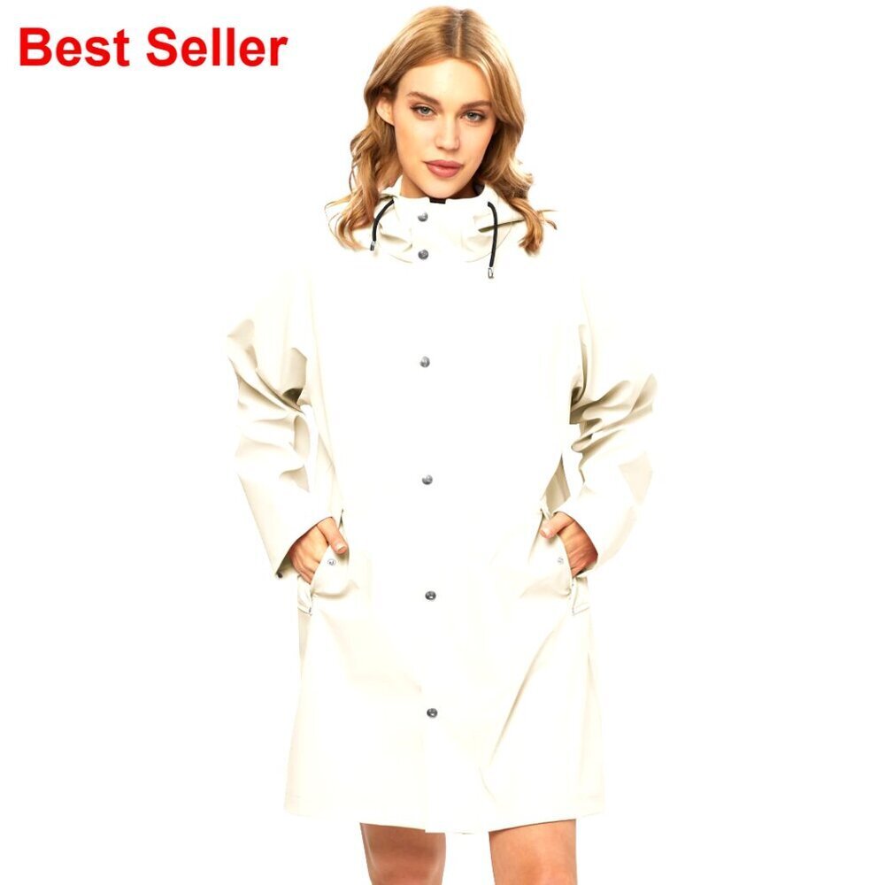 Waterproof Raincoat Long Hooded Trench Coat Windbreaker Outdoor